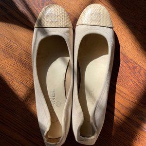 Chanel Canvas Ballet Flats with interlocking CC Logo